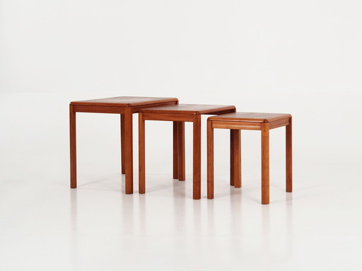 Set Of Three Teak Tables, Danish Design, 1970S, Production: Denmark