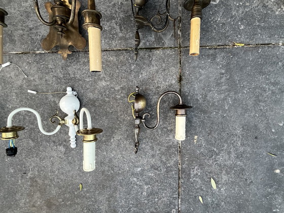 Image 1 of Wall lamps candlesticks old brass bronze