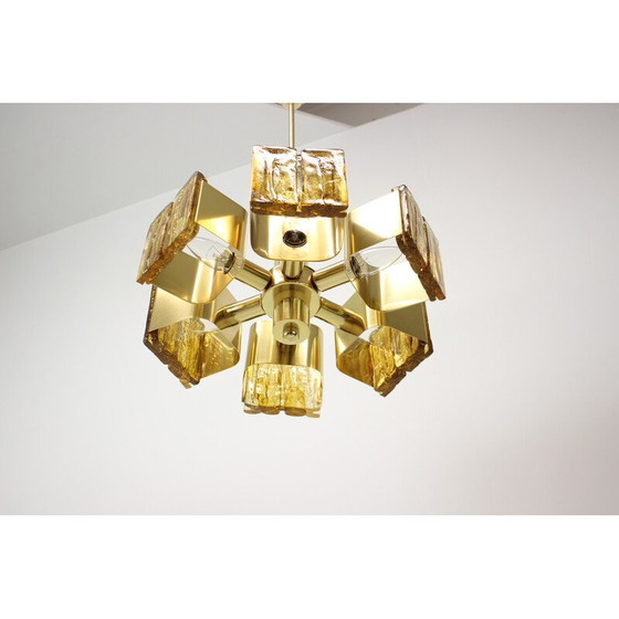 Image 1 of Vintage brass chandelier, Hungary 1970