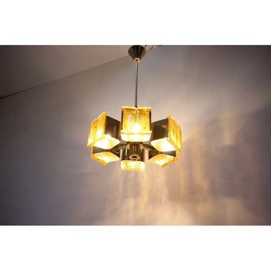 Image 1 of Vintage brass chandelier, Hungary 1970
