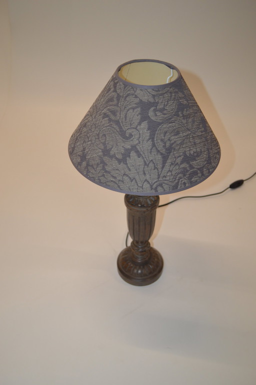 Lamp, Olive Patine, Shade Gray