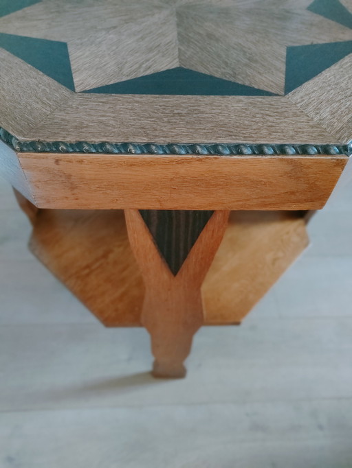 Oak Coffee Table In Amsterdam School Style Antique Table Art Deco Side Table Coffee Table