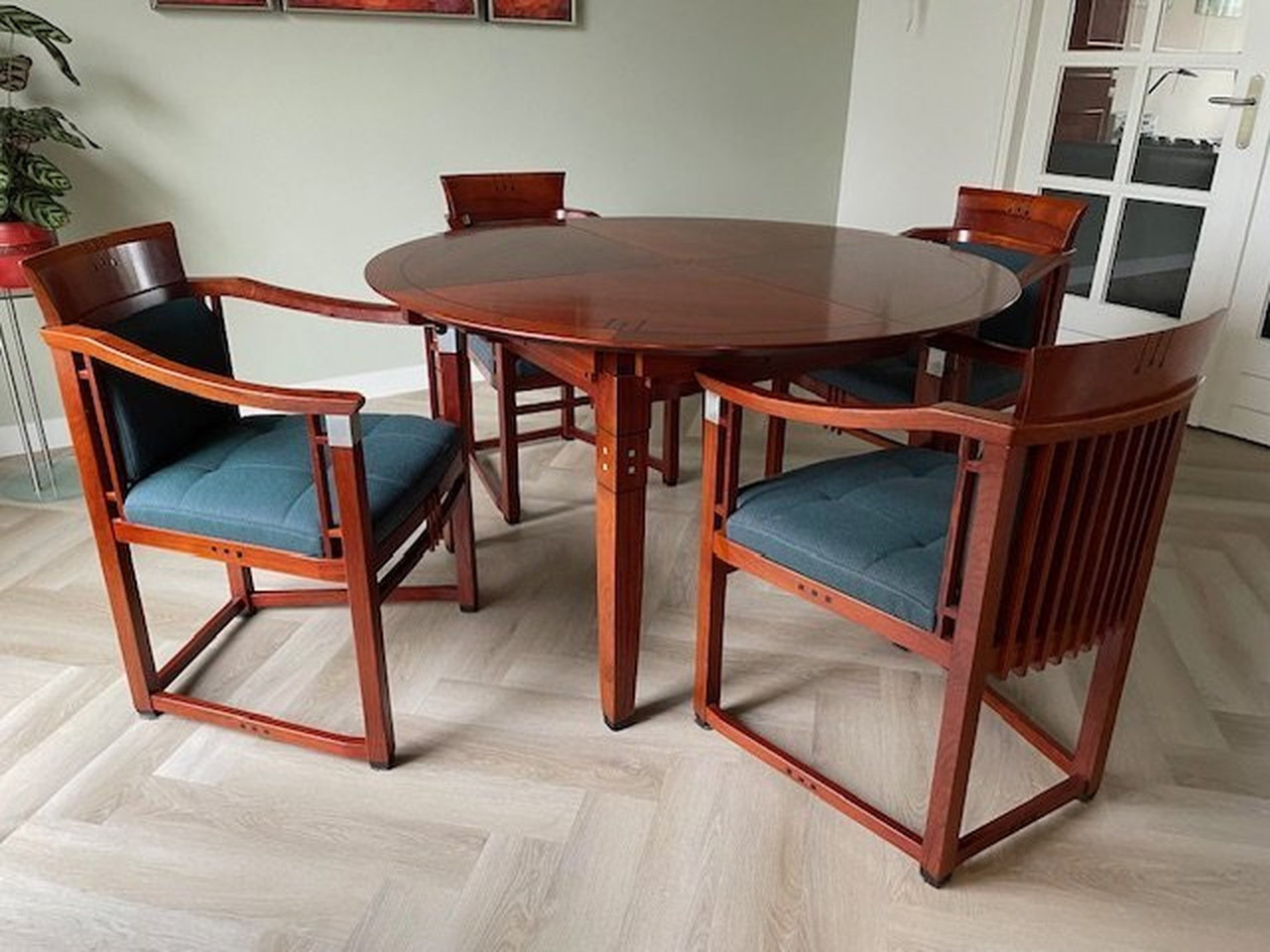 Tavolo da pranzo Art Déco Schuitema con 4 sedie