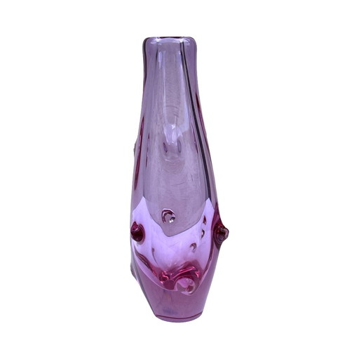 Glass Vase, Designed By M. Klinger, Železny Brod Sklo, Czechoslovakia 1960S.