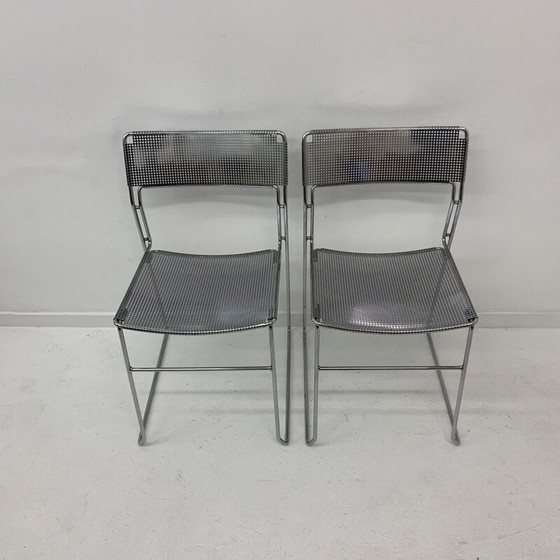 Image 1 of Pair of vintage minimalist Arrben Italy Sultana stackable dining chairs, 1970s
