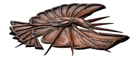 Image 1 of Decorazione murale in rilievo in rame fatta a mano del periodo Art Nouveau