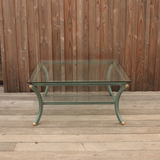 Image 1 of Vintage Villa d'Este coffee table in steel and glass by Pierre Vandel, France 1970