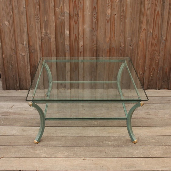Image 1 of Vintage Villa d'Este coffee table in steel and glass by Pierre Vandel, France 1970