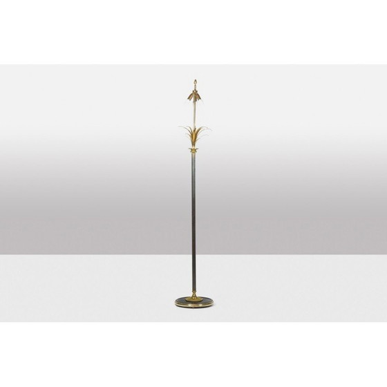 Image 1 of Vintage "Roseau" floor lamp in bronze and gilded brass for La Maison Charles, France 1970
