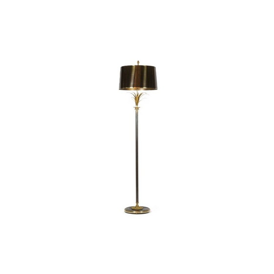 Image 1 of Vintage "Roseau" floor lamp in bronze and gilded brass for La Maison Charles, France 1970