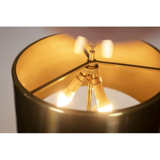 Image 1 of Vintage "Roseau" floor lamp in bronze and gilded brass for La Maison Charles, France 1970