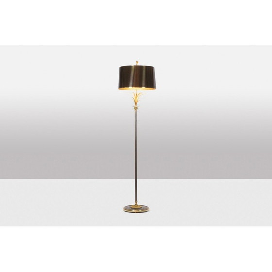 Image 1 of Vintage "Roseau" floor lamp in bronze and gilded brass for La Maison Charles, France 1970