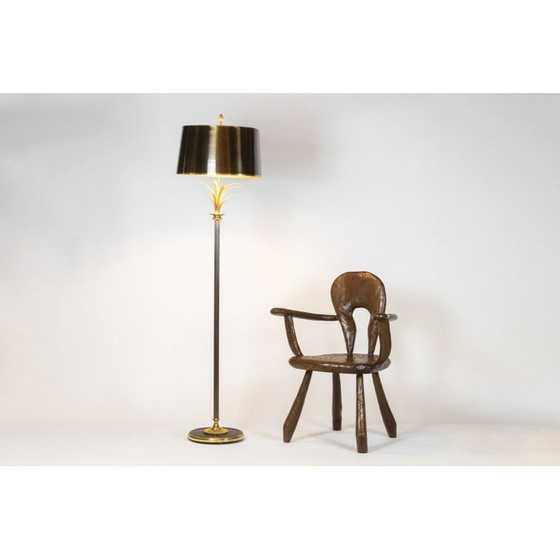 Image 1 of Vintage "Roseau" floor lamp in bronze and gilded brass for La Maison Charles, France 1970