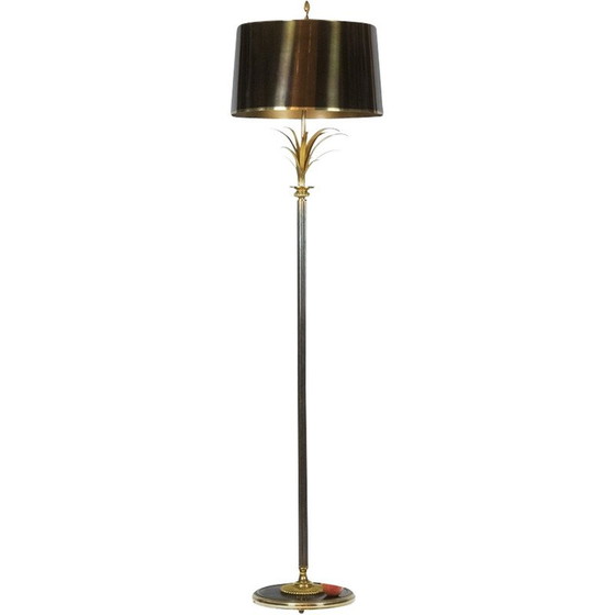 Image 1 of Vintage "Roseau" floor lamp in bronze and gilded brass for La Maison Charles, France 1970