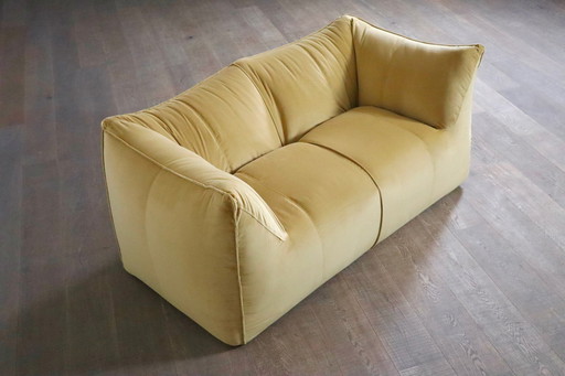 Le Bambole Sofa in Mustard Velvet by Mario Bellini for B&B Italia, 1970s