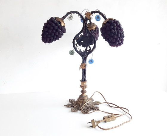 Image 1 of Impressionante lampada da tavolo a grappolo d'uva in stile Art Nouveau 
