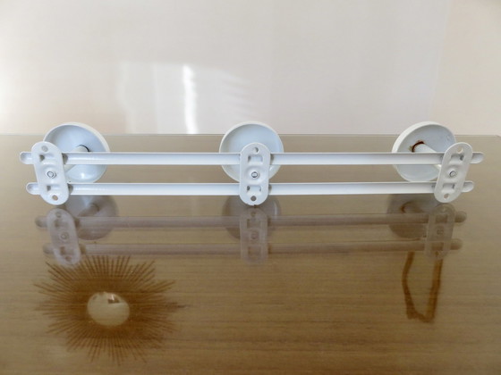 Image 1 of White Lacquered Metal 3-Plate Coat Rack, 1980