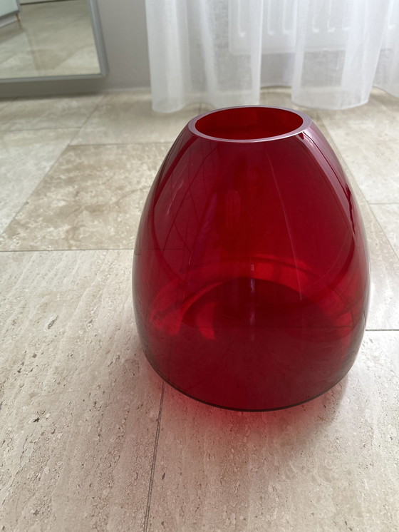 Image 1 of Vase en verre Red Wobble de Ton Haas