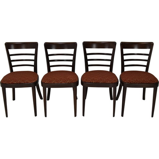 Set of 4 mid century dining chairs by Ton, Czechoslovakia 1950s