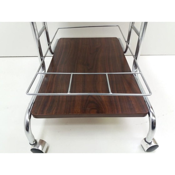 Image 1 of Mid-century serving metal table, Czechoslovakia 1980