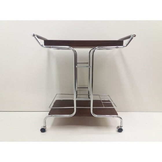 Image 1 of Mid-century serving metal table, Czechoslovakia 1980