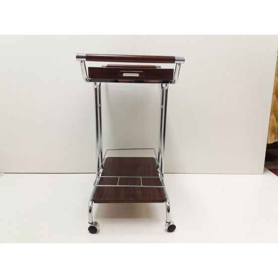 Image 1 of Mid-century serving metal table, Czechoslovakia 1980