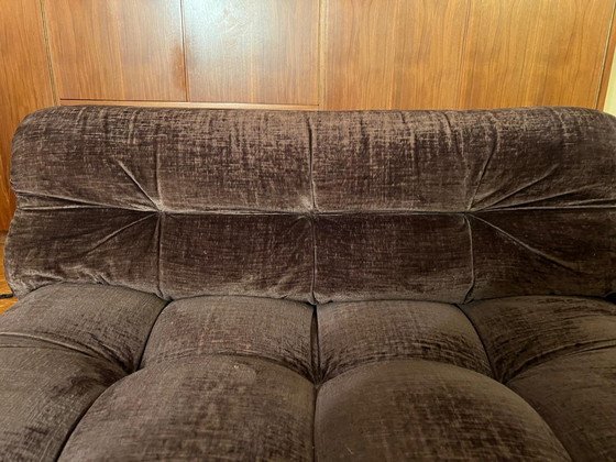 Image 1 of First Edition Mah Jong Sofa In Brown Velvet By Hans Hopfer For Roche Bobois, 1970S, France