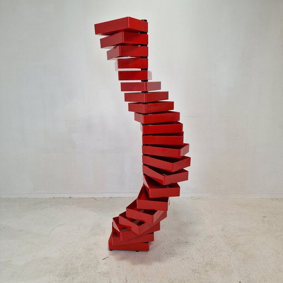 Image 1 of Vintage rotating cabinet in metal and acrylic plastic by Shiro Kuramata for Cappellini
