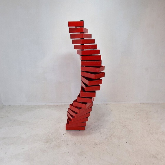 Image 1 of Vintage rotating cabinet in metal and acrylic plastic by Shiro Kuramata for Cappellini