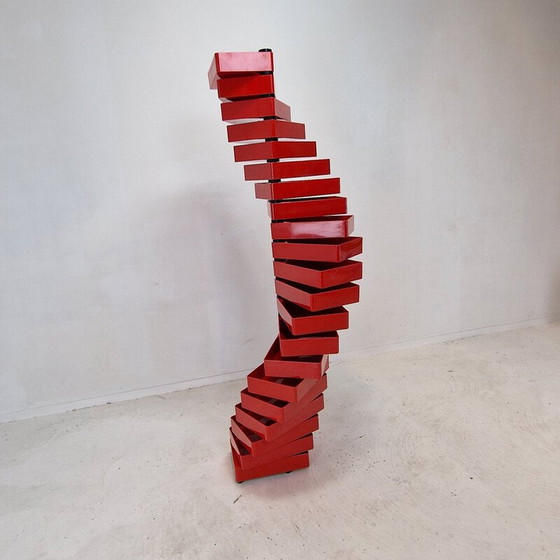 Image 1 of Vintage rotating cabinet in metal and acrylic plastic by Shiro Kuramata for Cappellini