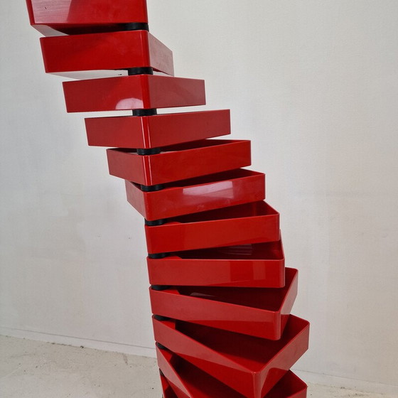 Image 1 of Vintage rotating cabinet in metal and acrylic plastic by Shiro Kuramata for Cappellini