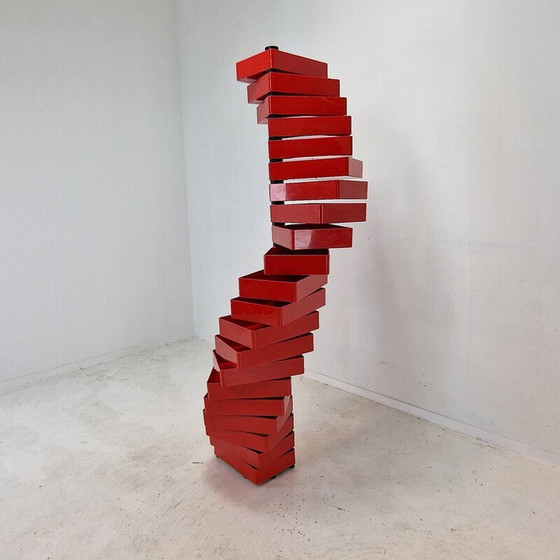 Image 1 of Vintage rotating cabinet in metal and acrylic plastic by Shiro Kuramata for Cappellini