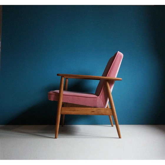 Image 1 of Poltrona vintage, rivestimento in velluto rosa, anni '60