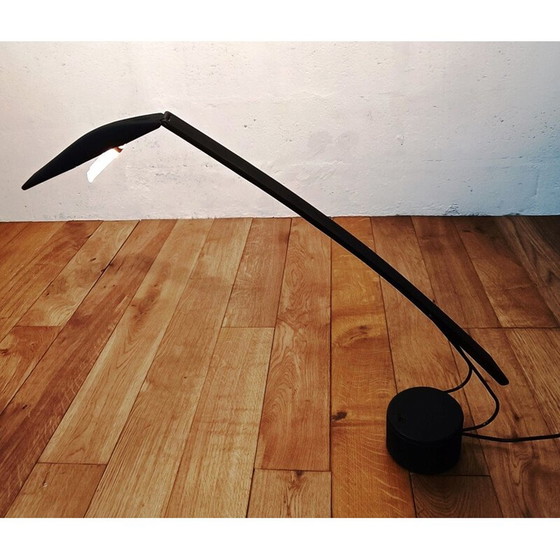 Image 1 of Lampada da scrivania vintage in metallo nero di Italiana Luce