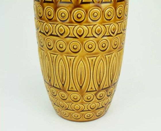 Image 1 of scheurich mid century VASE 1960s decor hellas ochre glaze model 264-30