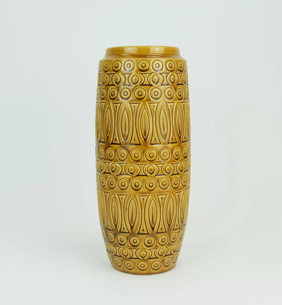 Image 1 of scheurich mid century VASE 1960s decor hellas ochre glaze model 264-30