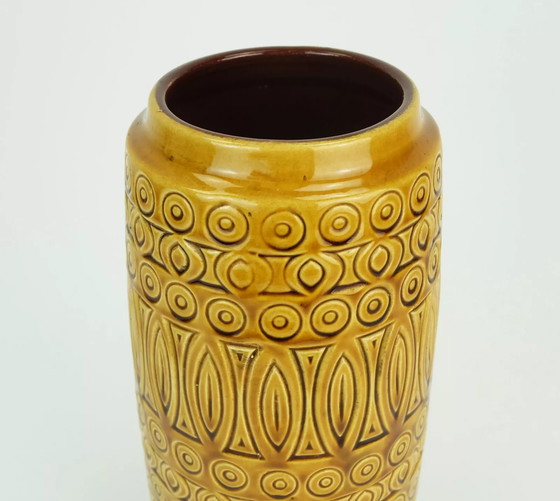 Image 1 of scheurich mid century VASE 1960s decor hellas ochre glaze model 264-30