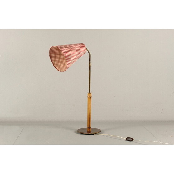 Image 1 of Vintage table lamp in brass and bamboo cane, Germany 1950