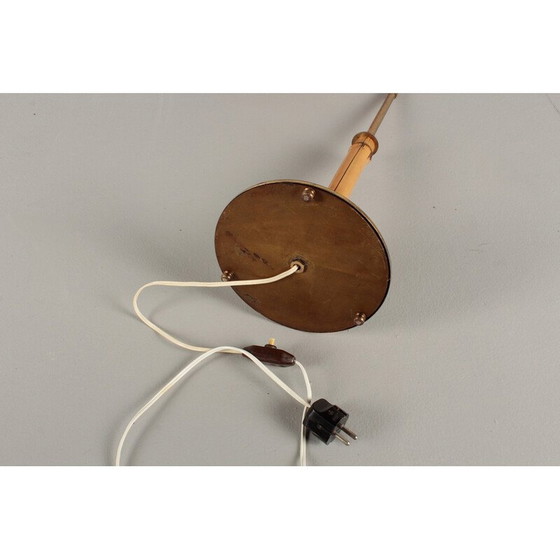Image 1 of Vintage table lamp in brass and bamboo cane, Germany 1950