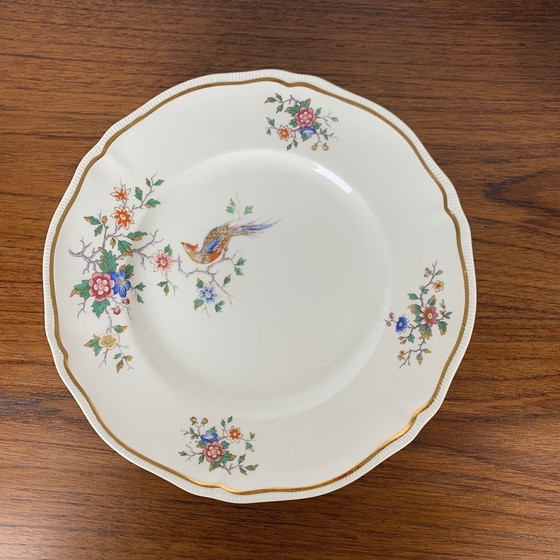 Image 1 of Juego de 8 platos llanos, modelo "Chantilly" de Longchamp, 1950/60