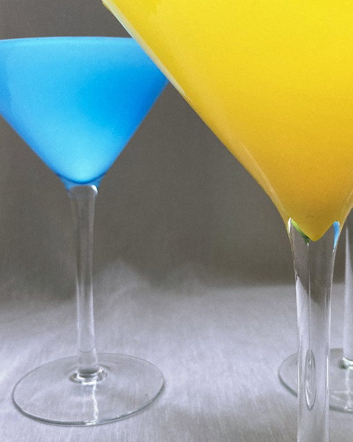 4X Colored Cocktail Glasses