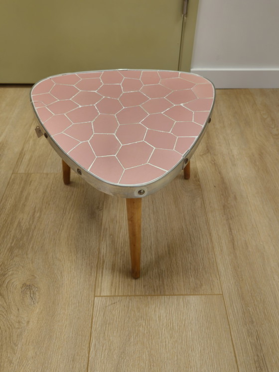 Image 1 of Vintage Pink Mosaic Side Table Plant Table Table