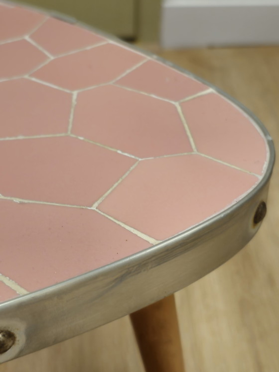 Image 1 of Vintage Pink Mosaic Side Table Plant Table Table