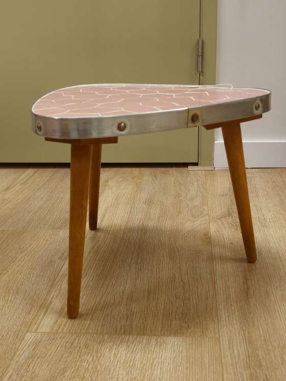 Image 1 of Vintage Pink Mosaic Side Table Plant Table Table