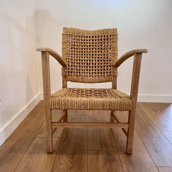 Image 1 of Mid - Century Modern Armchair Wood And Rope