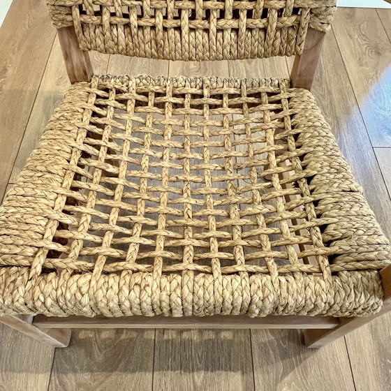 Image 1 of Mid - Century Modern Armchair Wood And Rope
