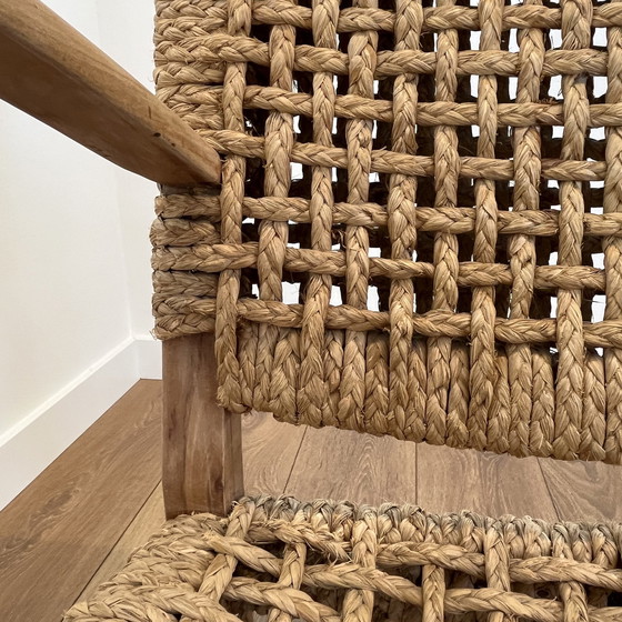 Image 1 of Mid - Century Modern Armchair Wood And Rope