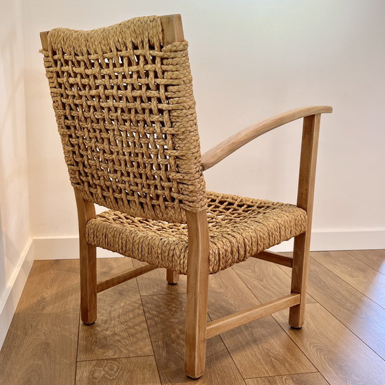 Image 1 of Mid - Century Modern Armchair Wood And Rope