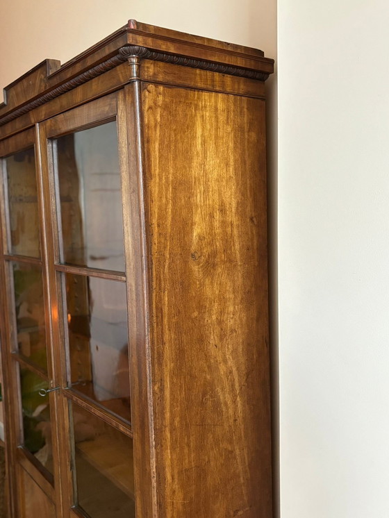 Image 1 of Classic Wooden Bookcase With Glass Doors