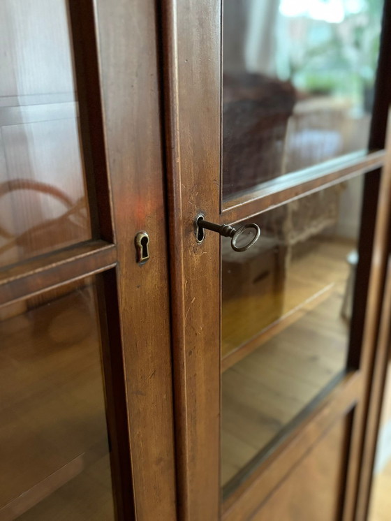 Image 1 of Classic Wooden Bookcase With Glass Doors